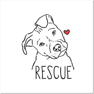 Pitbull Rescue, Pittie Head Tilt, Pittie Rescue, Pitbull Puppy Posters and Art